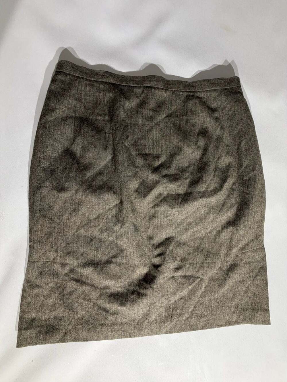 Harvé Benard Petites Brown 100% Wool Skirt Womens Size 14P